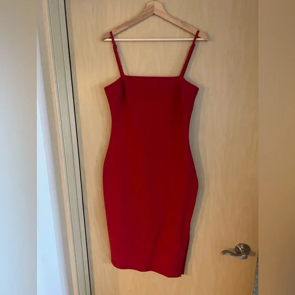 red dress gold zipper Zipper Detail Maxi Dress Red